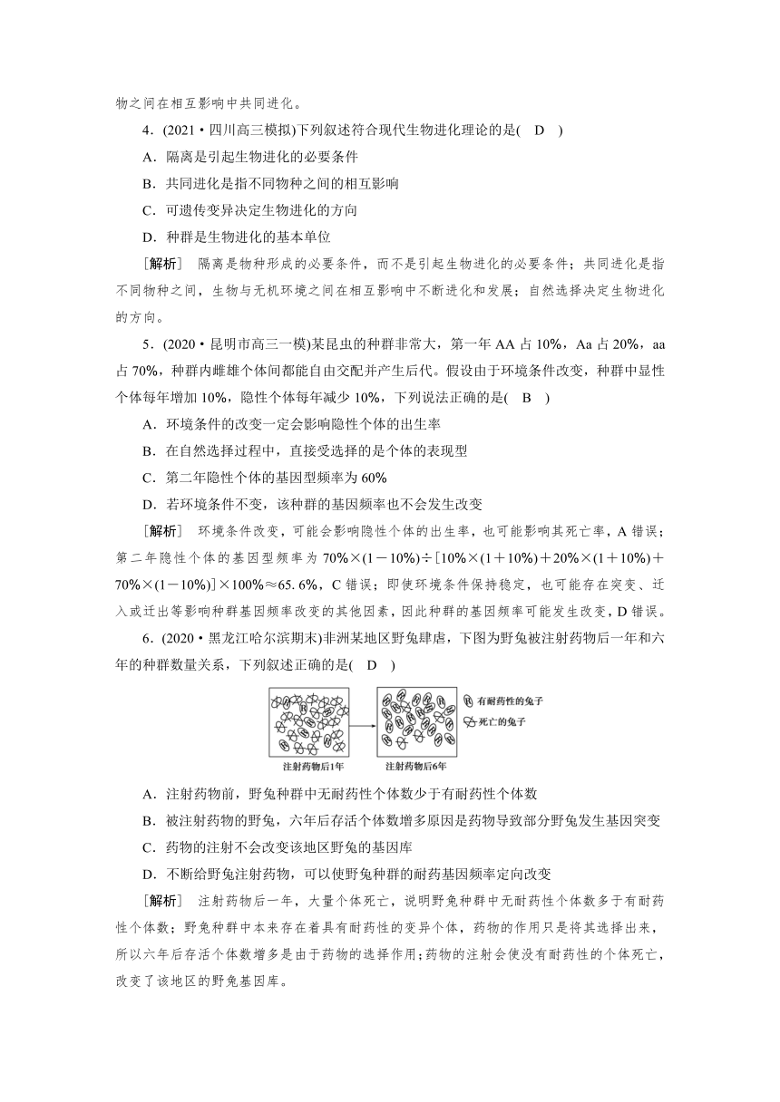 高中生物同步训练案 (22)现代生物进化理论（含答案详解）