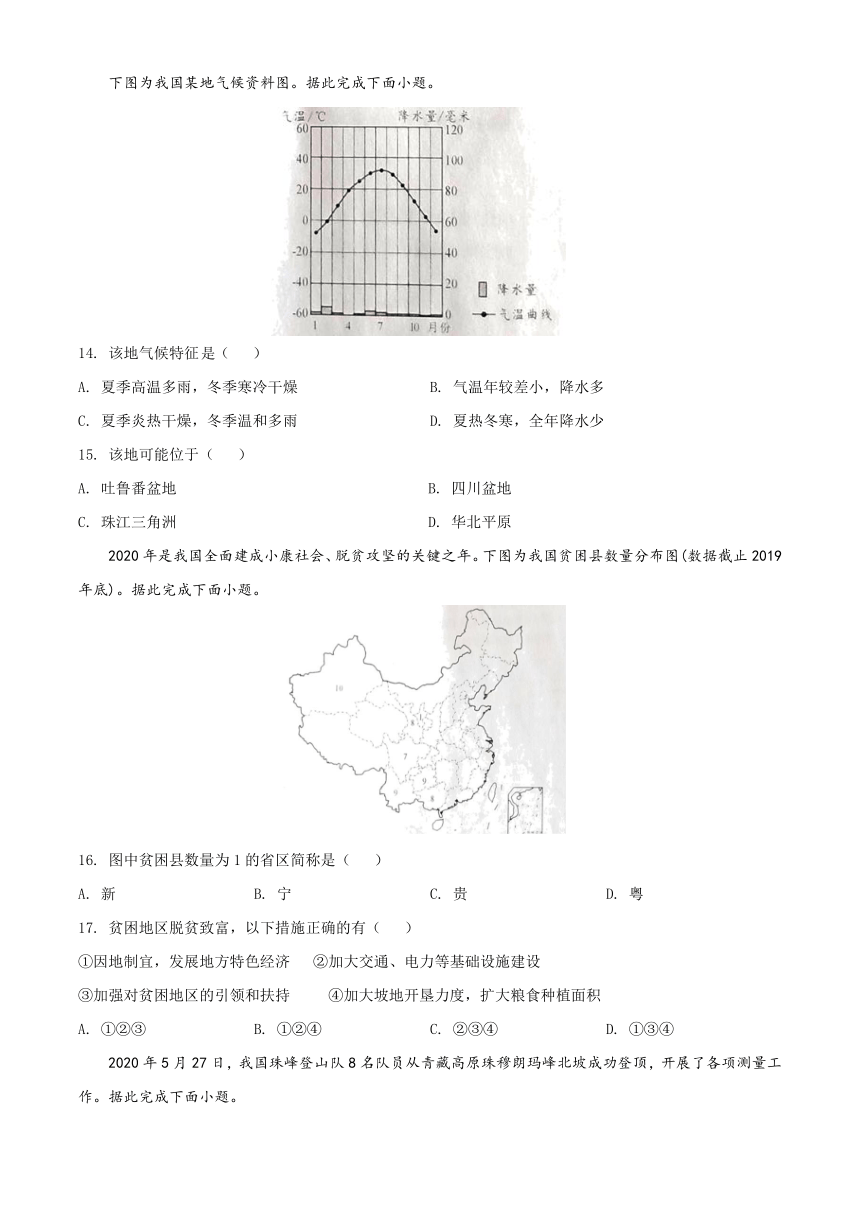 2020年四川省成都市中考地理试卷名师详解版