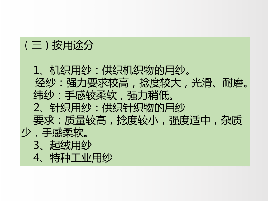 3.1纱线的分类. 课件(共67张PPT)-《服装材料》同步教学（中国纺织出版社）