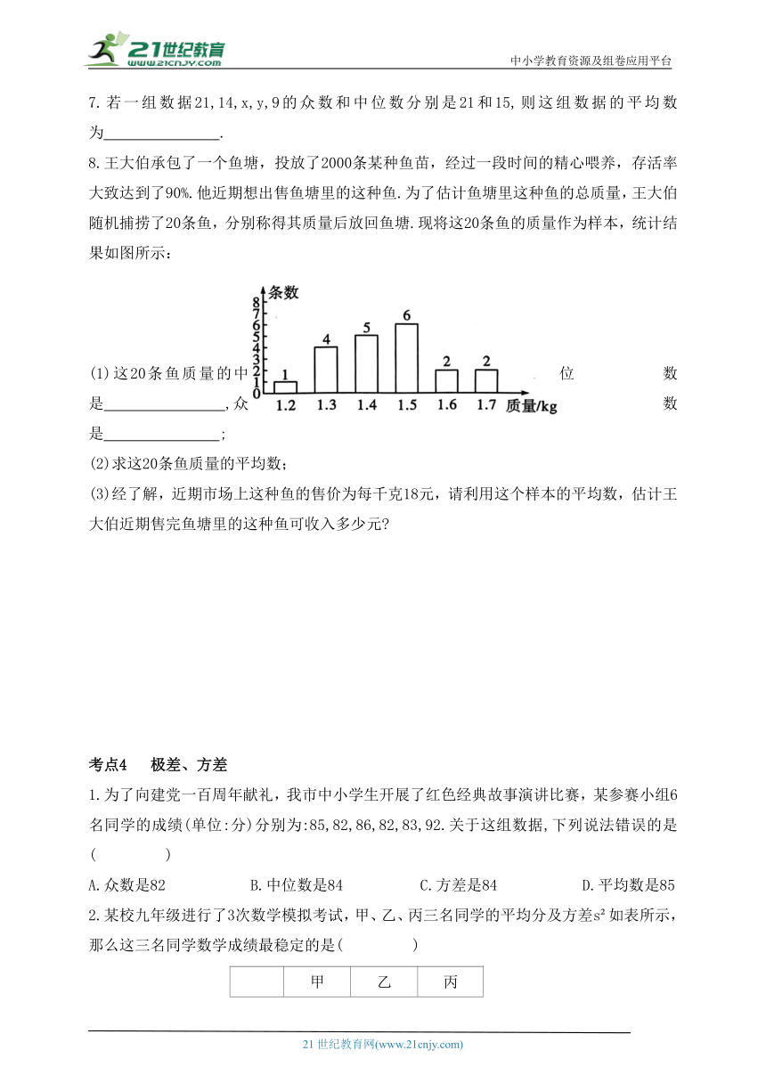 第八单元 统计与概率 专题1 统计（含答案）