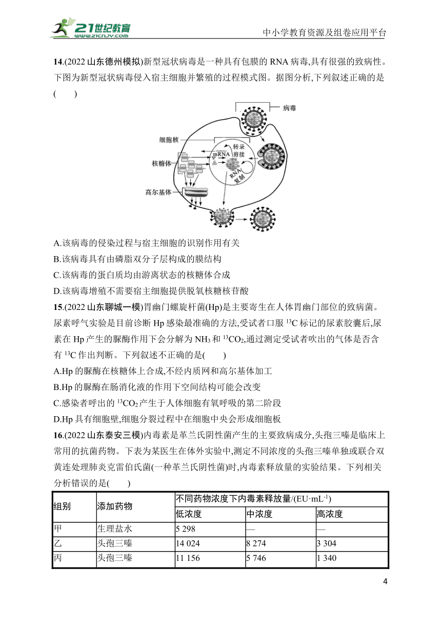 高中生物课时规范练1　走近细胞(学生版含答案详解)