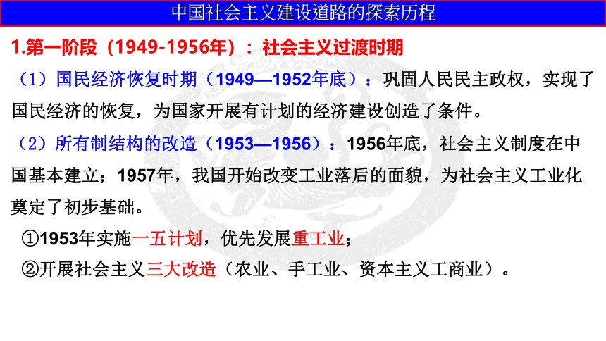 【备考2023】高考历史二轮 近现代史部分 中国特色社会主义建设道路 - 历史系统性针对性专题复习课件（全国通用）(共96张PPT)