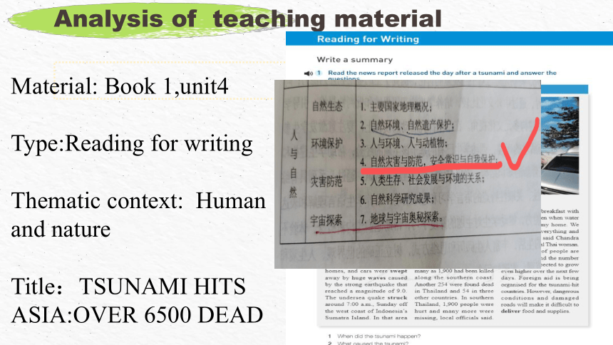 人教版（2019）必修第一册Unit 4 Natural disasters Reading for writing课件(共21张PPT)