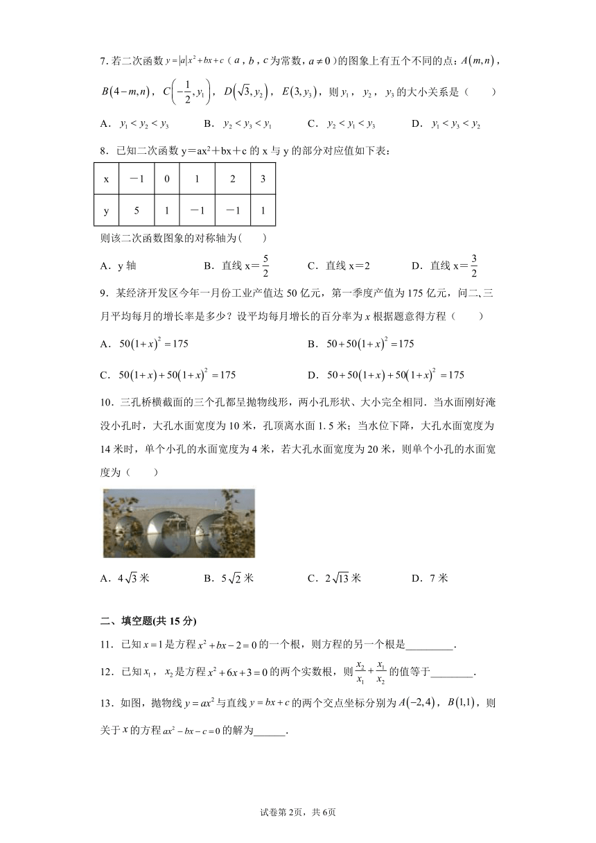 2021—2022学年人教版九年级数学上册期中复习综合训练（二）（Word版，附答案）