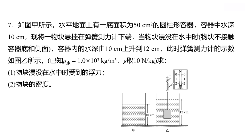 2022 物理 八年级下册专项培优练九　浮力的计算(四种方法计算浮力) 习题课件(共15张PPT)