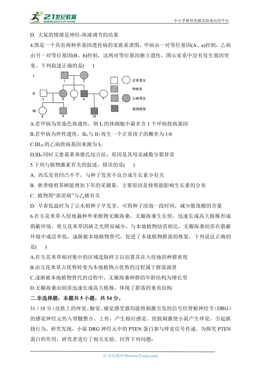 2023届高考生物猜题卷 全国卷（配套新教材）（含答案）