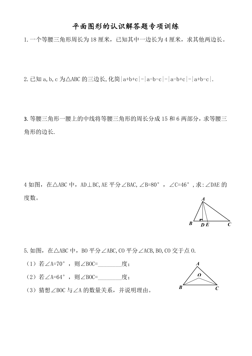 第13章平面图形的认识解答题专项训练2022—2023学年青岛版数学七年级下册（无答案）