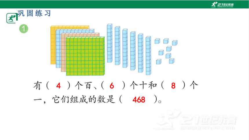 人教版（2023春）数学二年级下册7.2 1000以内数的读写法课件（共21张PPT)