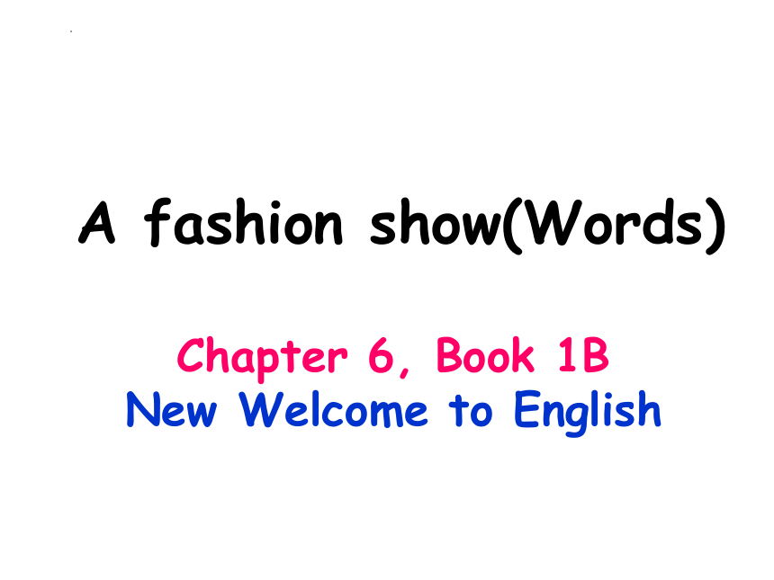 Chapter 6 A fashion show-Words课件(共31张PPT)