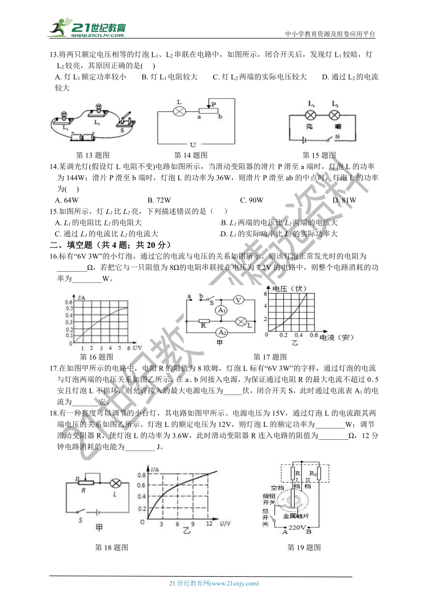 3.6 电能 培优练习