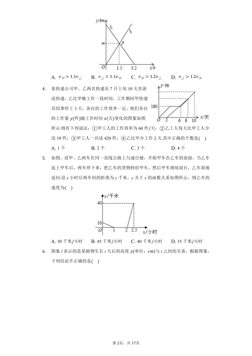 初中数学冀教版八年级下册21.4一次函数的应用练习题（Word版 含解析）
