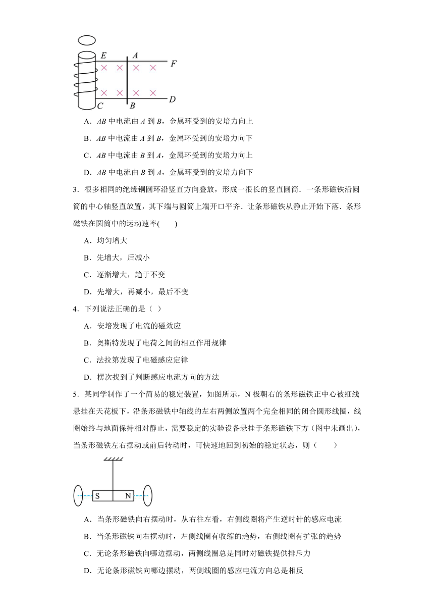 2.1楞次定律同步练习 人教版（2019）物理选择性必修第二册（含答案）