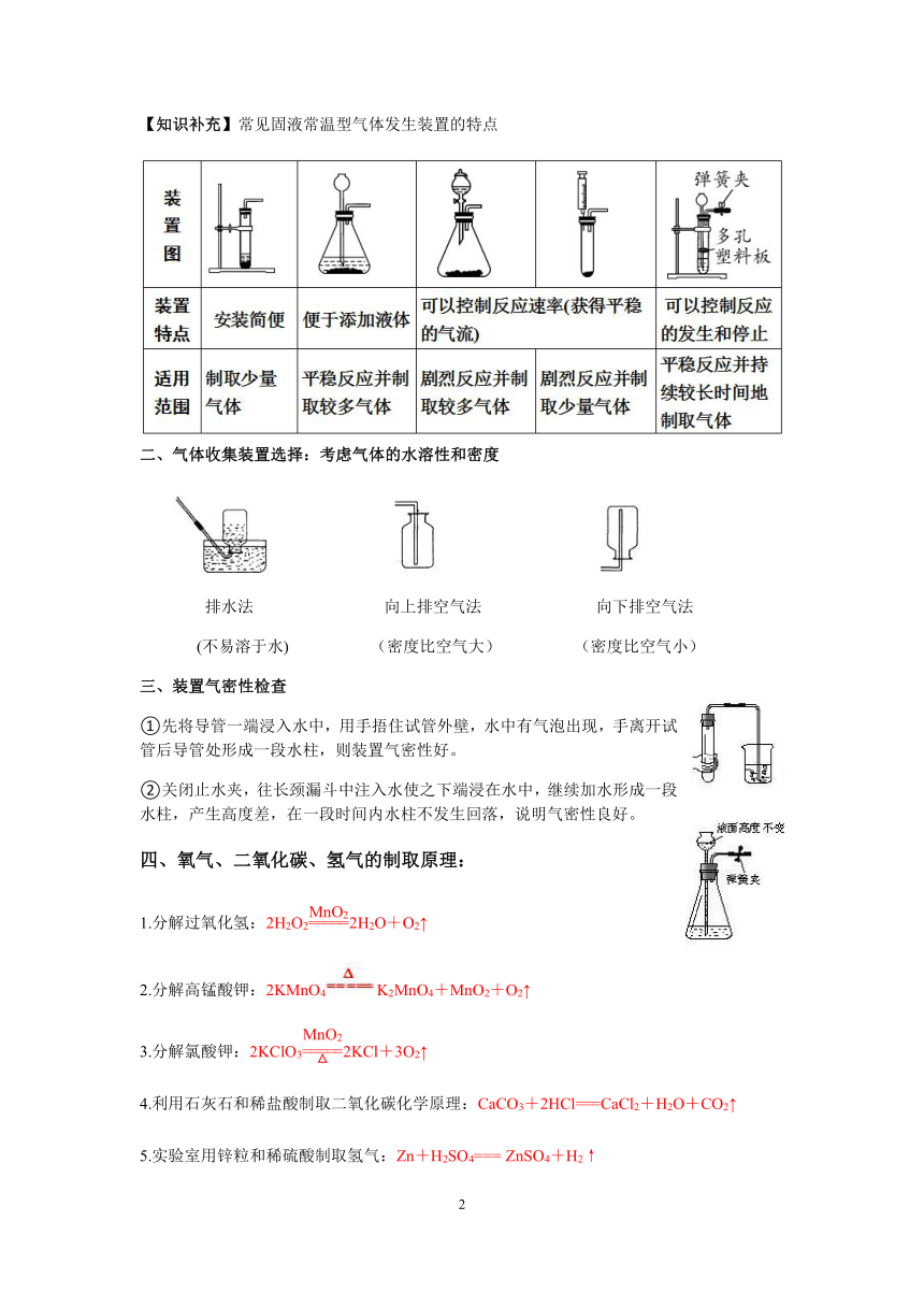 2021浙教版科学“中考二轮专题突破”讲义（五）：气体的制取与净化【word，含答案】