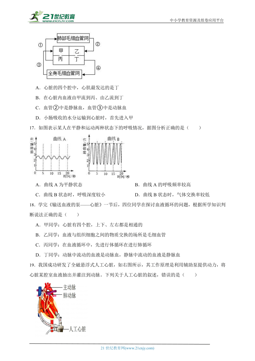 【查漏补缺】北师大版生物七年级下册迎期中考试专项复习训练卷三(含解析)