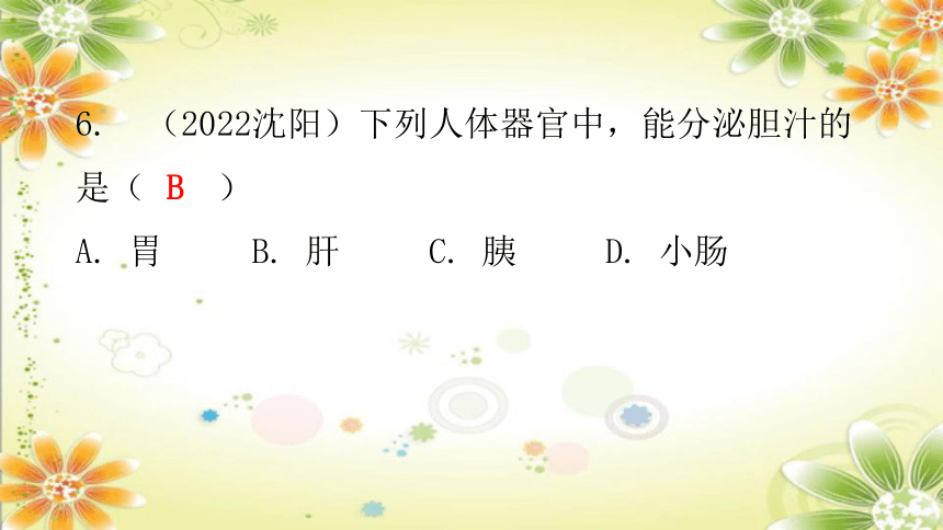 北师大版七年级生物下册 第8章 人体的营养 章节总结习题课件(共30张PPT)