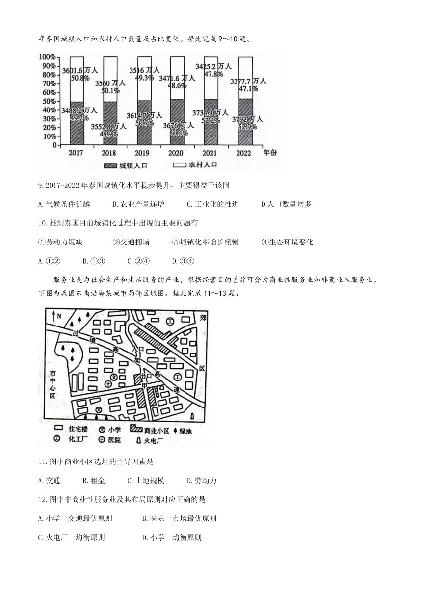 河北省沧衡学校联盟2023-2024学年高一下学期4月期中考试地理试题（含答案）