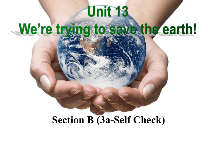 人教版九年级下册 Unit13 We're trying to save the earth! SectionB 3a-3b Self check 课件(共24张PPT)