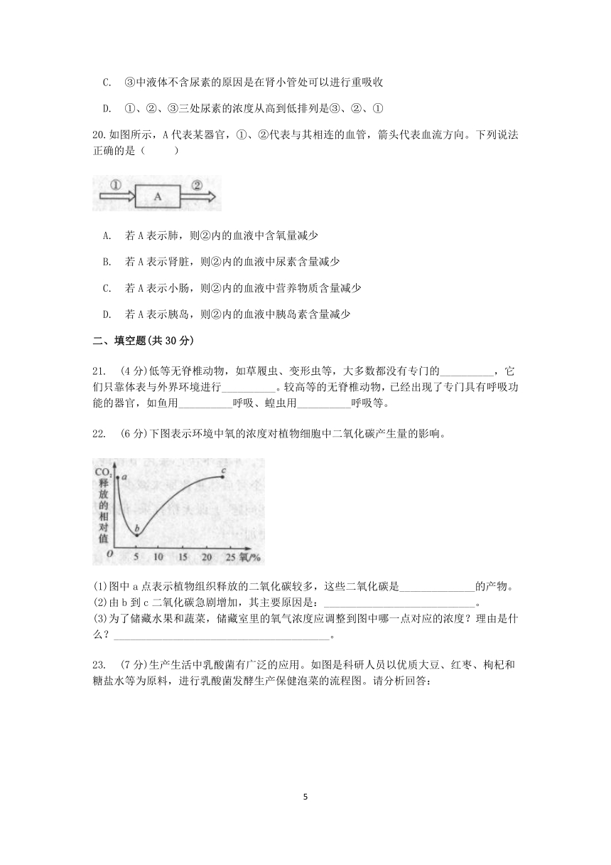 【单元检测】2022-2023学年上学期浙教版九年级科学卷（十四）第四章  代谢与平衡(综合B)【word，含答案】