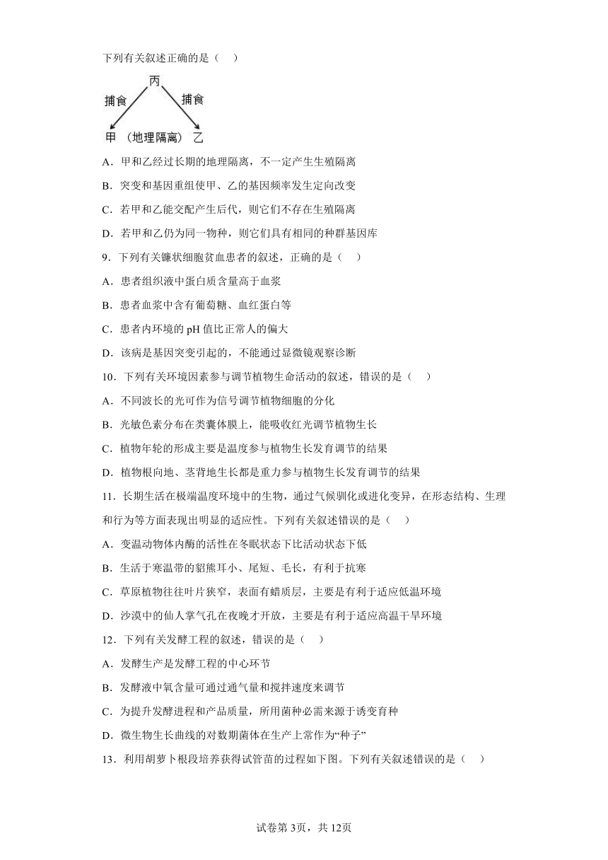 2023届江苏省盐城市高三三模生物试题（含解析）