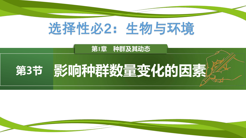 1.3 影响种群数量变化的因素（课件）(共33张PPT1份视频)高二生物（人教版2019选择性必修2）