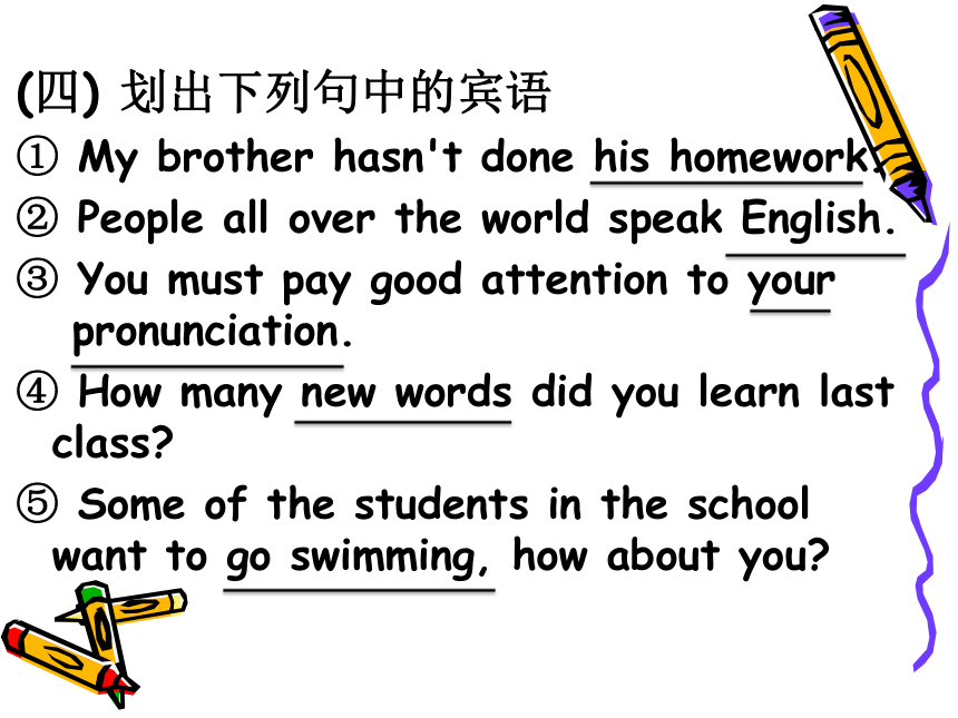 英语句子成分和英语句子结构讲解及练习课件（20张PPT）