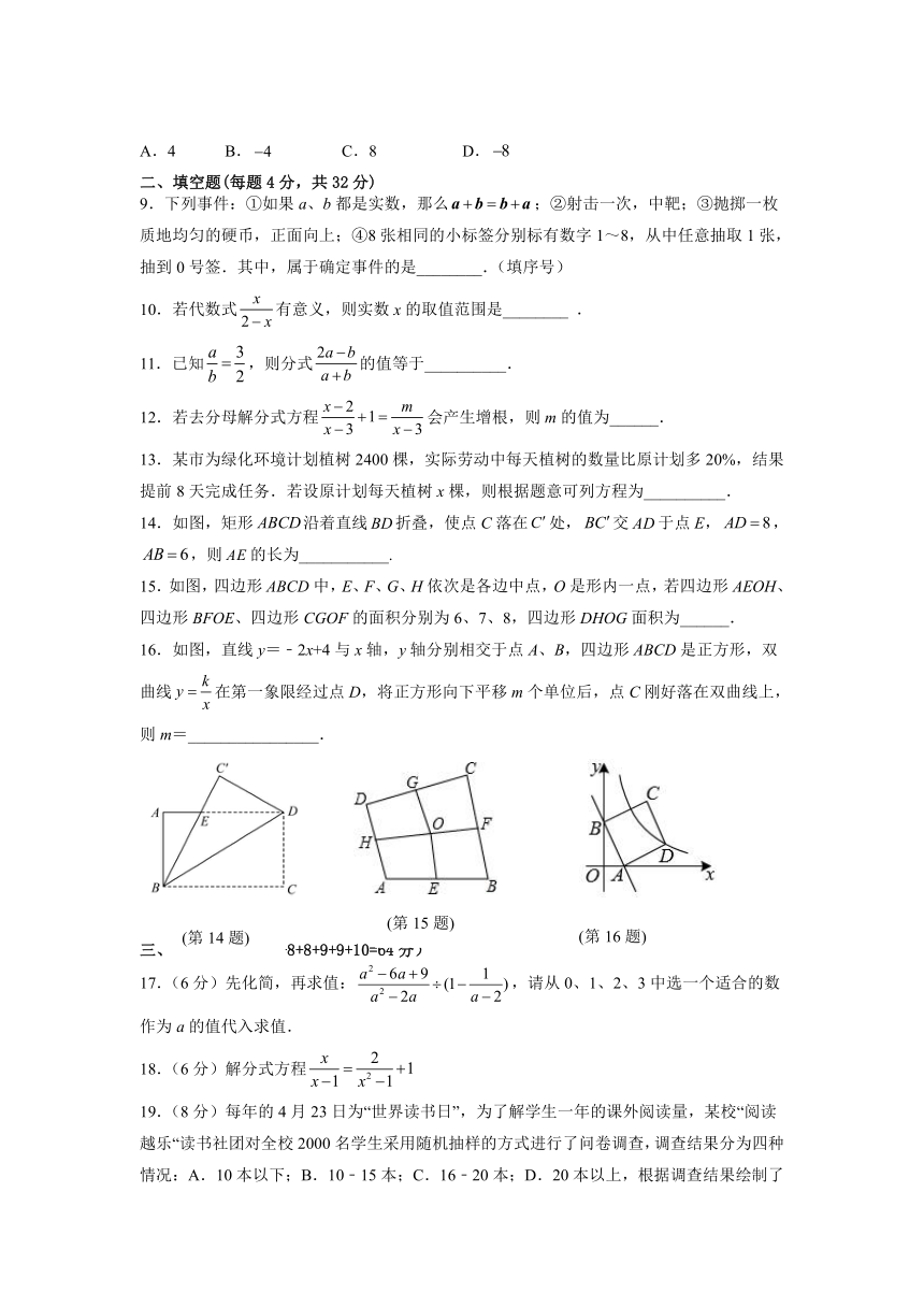 江苏省徐州市睢宁县2022-2023学年八年级下册数学阶段性测试题（含答案）