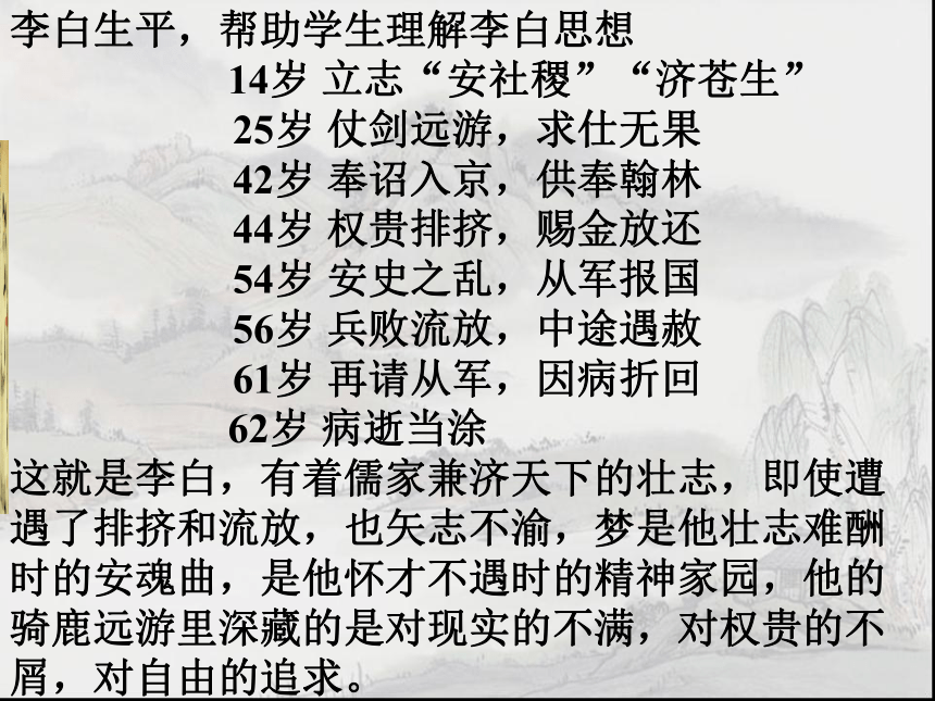 人教高中语文选修《中国古代诗歌散文欣赏》第二单元《梦游天姥吟留别》课件（39张ppt）