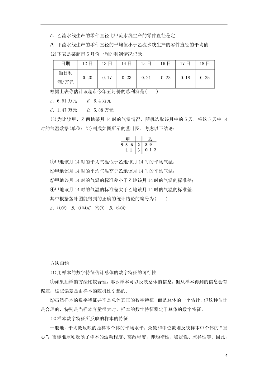 新人教B版必修第二册5.1.4用样本估计总体学案