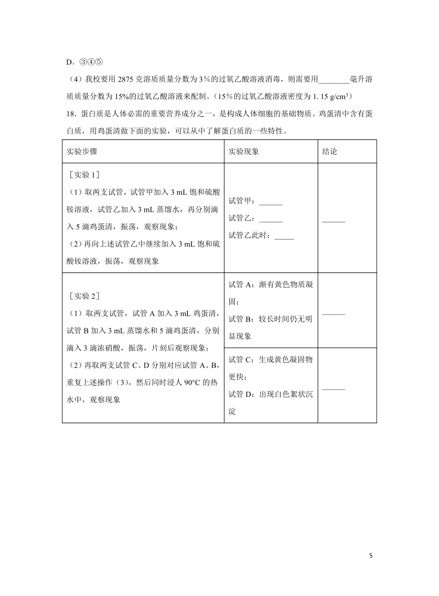 化学沪教版九下第8章 食品中的有机化合物 综合检测卷（含解析）