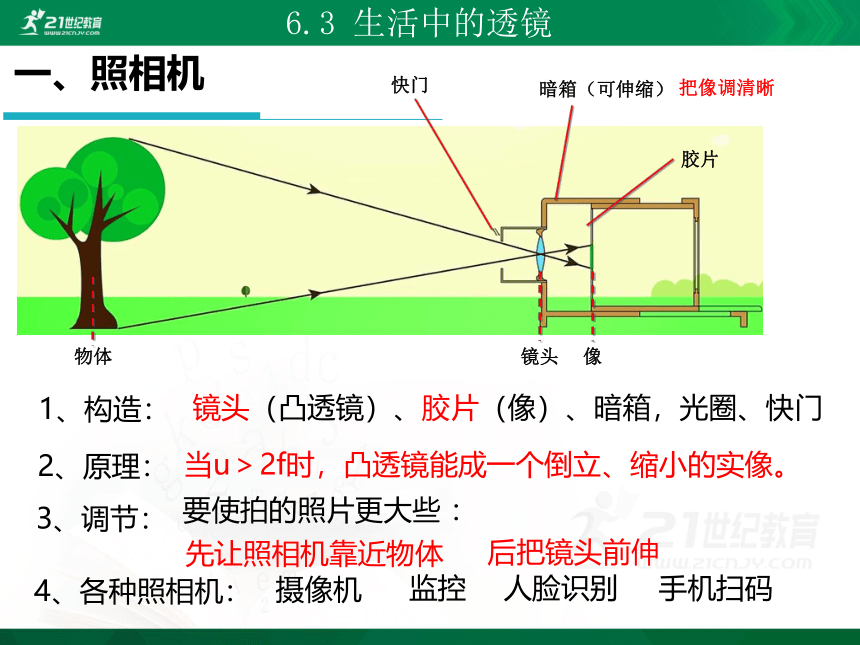 北师大版 八年级物理下册 6.3 生活中的透镜 课件(共14张PPT)+内嵌视频