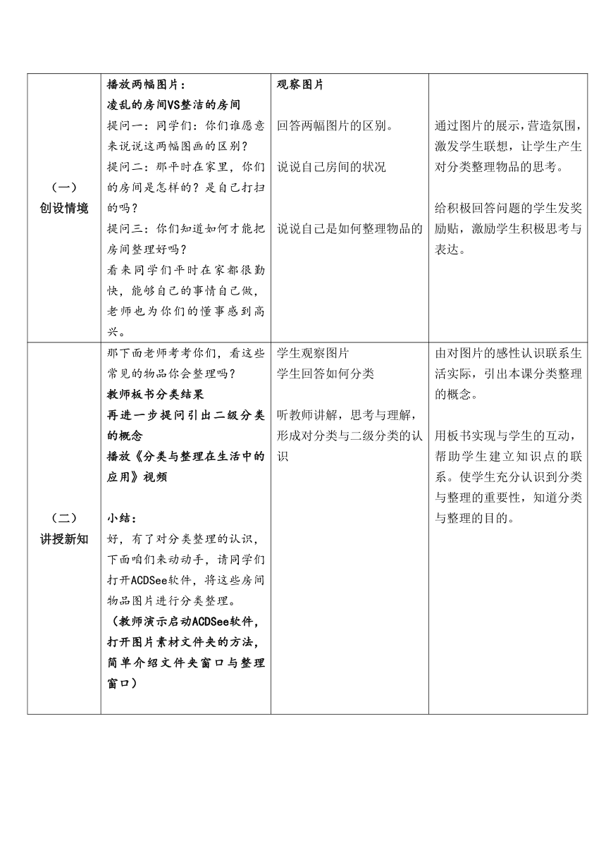 第一单元美丽大自然第3课动物之美——图像分类管理（教案）（表格式）六年级上册信息技术清华版1