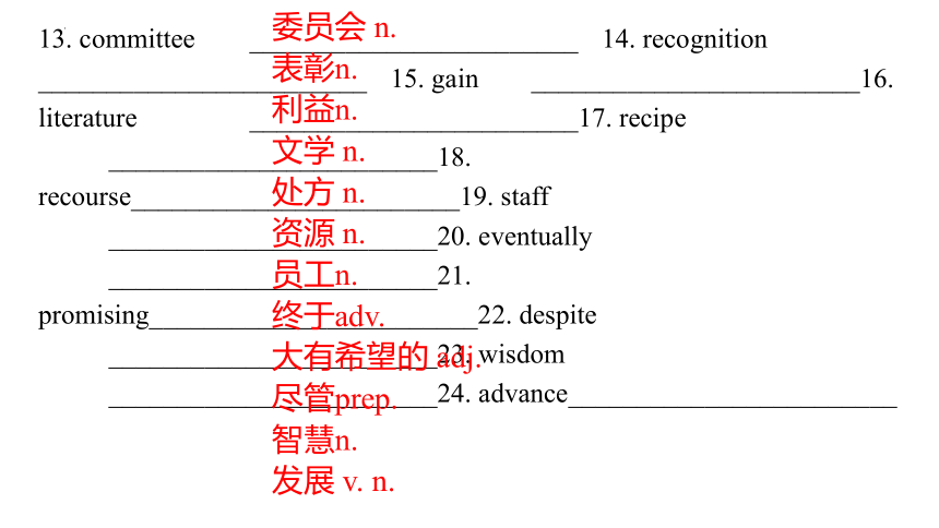 北师大版（2019）必修第二册Unit6 The admirable单词、短语、词性变化 背诵 默写 翻译 课件(19张ppt)