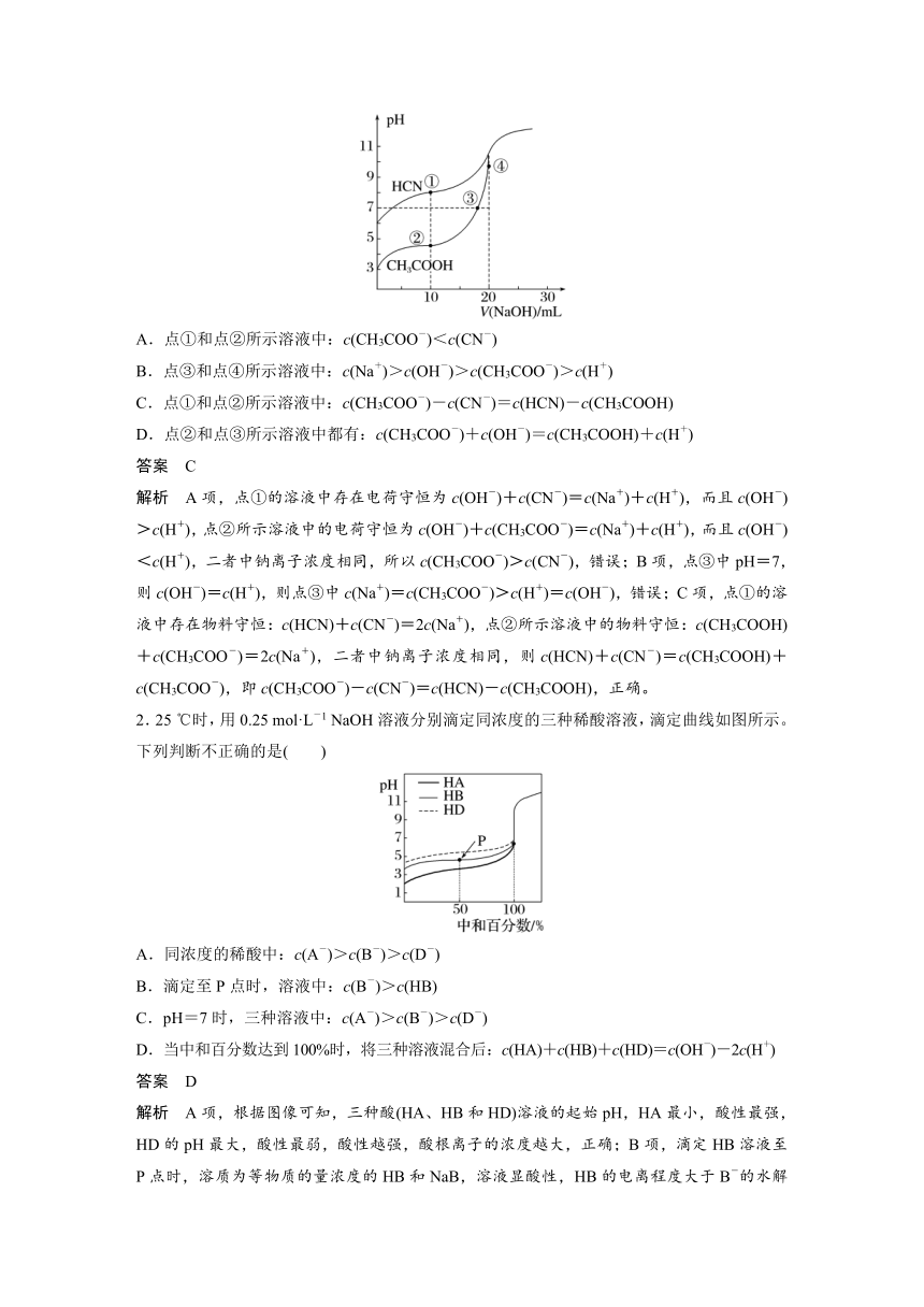 2023年江苏高考 化学大一轮复习 专题8 第三单元 第3讲　反应过程溶液粒子浓度变化的图像分析（学案+课时精练 word版含解析）