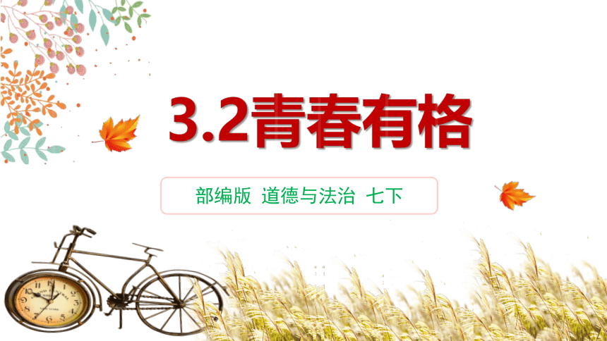 3.2青春有格课件(共27张PPT) 统编版道德与法治七年级下册