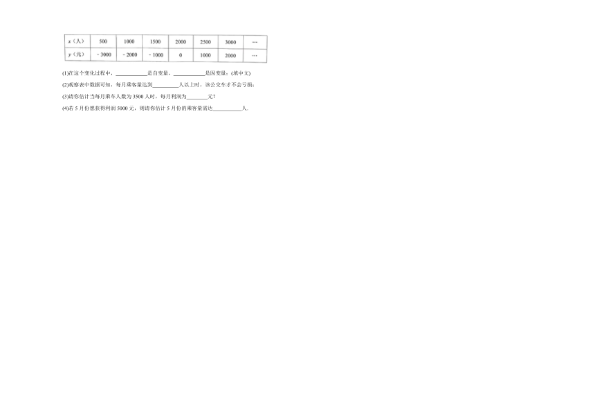 北师大版数学七年级下册3.1用表格表示的变量间关系  同步练习（含解析）