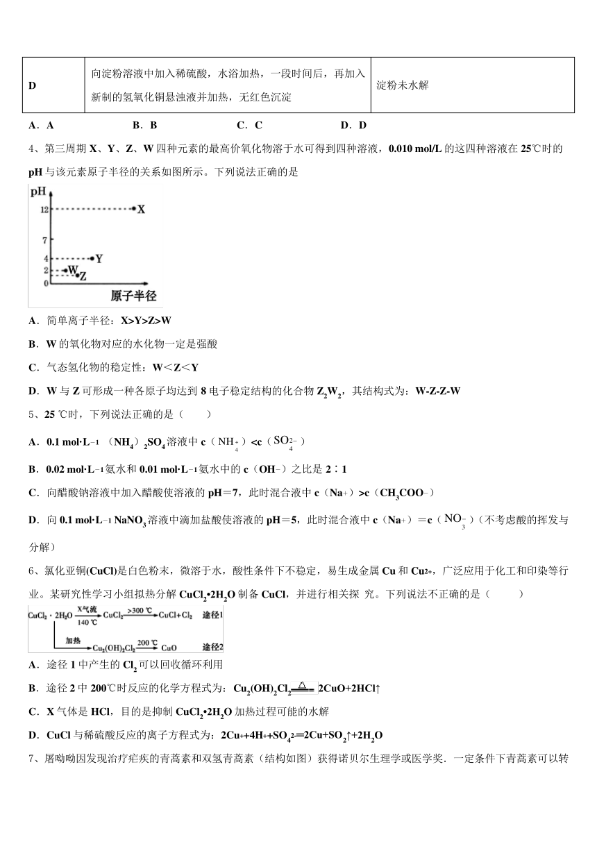 2023届山西省太原市小店区太原四十八中高三3月份模拟考试化学试题（含解析）