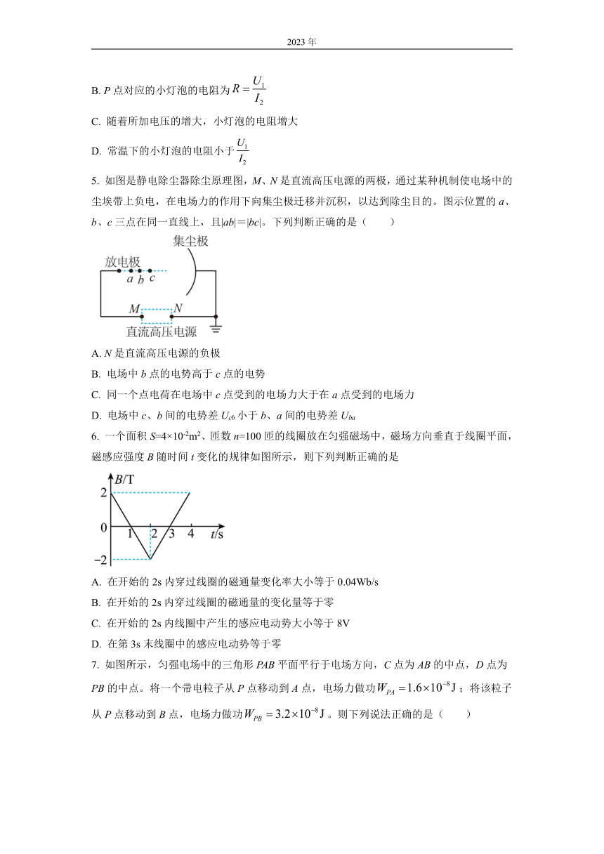 2022-2023学年四川省凉山州宁南名校高二上学期期末物理试题 （解析版）