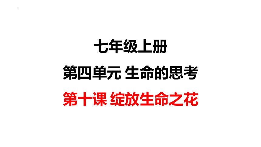 第十课 绽放生命之花 复习课件(共21张PPT)