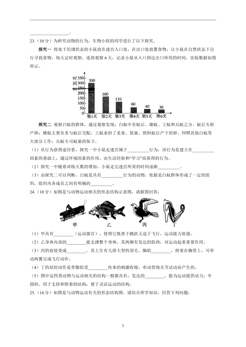 第五单元第十五~十七章（测能力）——2022-2023学年北师大版生物八年级上册单元闯关双测卷(word版含解析）