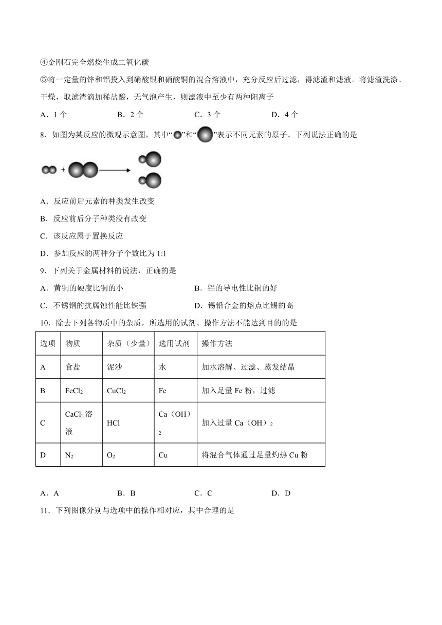 第九单元金属测试题(含答案)---2022-2023学年九年级化学鲁教版下册