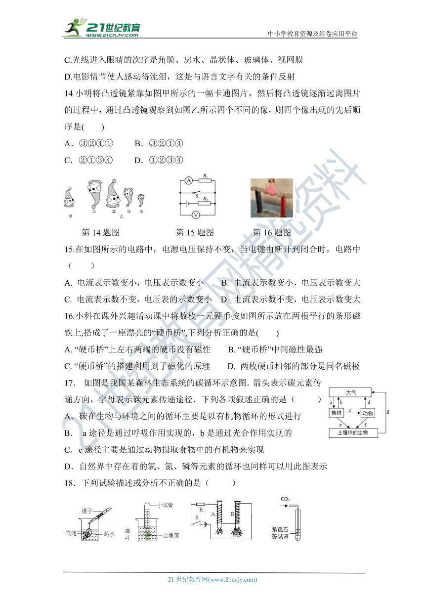 2021年浙教版八年级下册科学期末复习-提分抢先练15（含答案及难题解析）