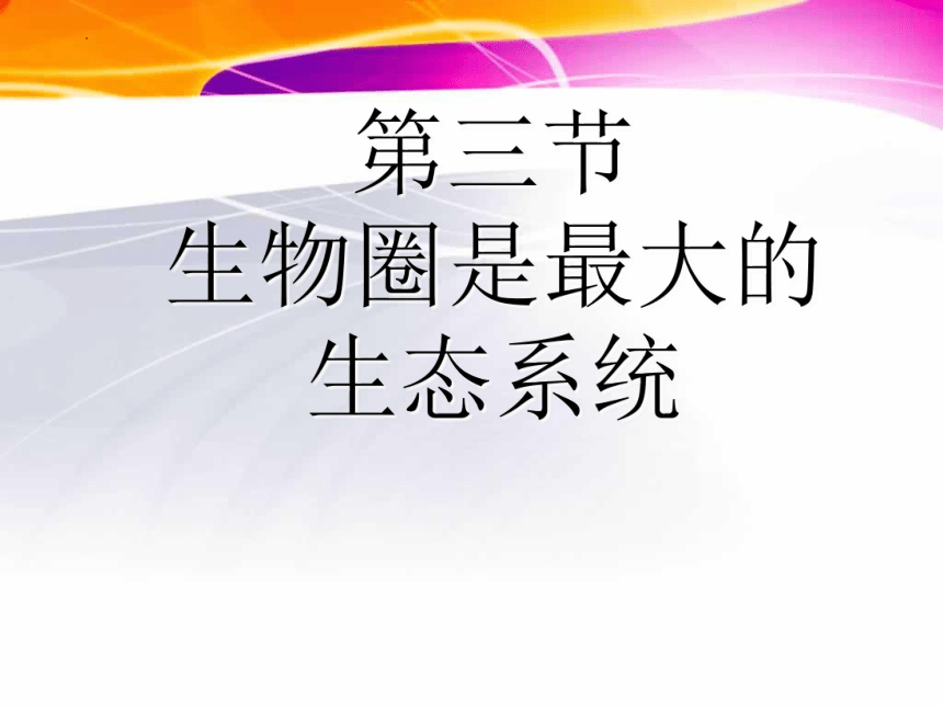 1.2.3 生物圈是最大的生态系统  课件(共22张PPT)2022-2023学年人教版生物七年级上册