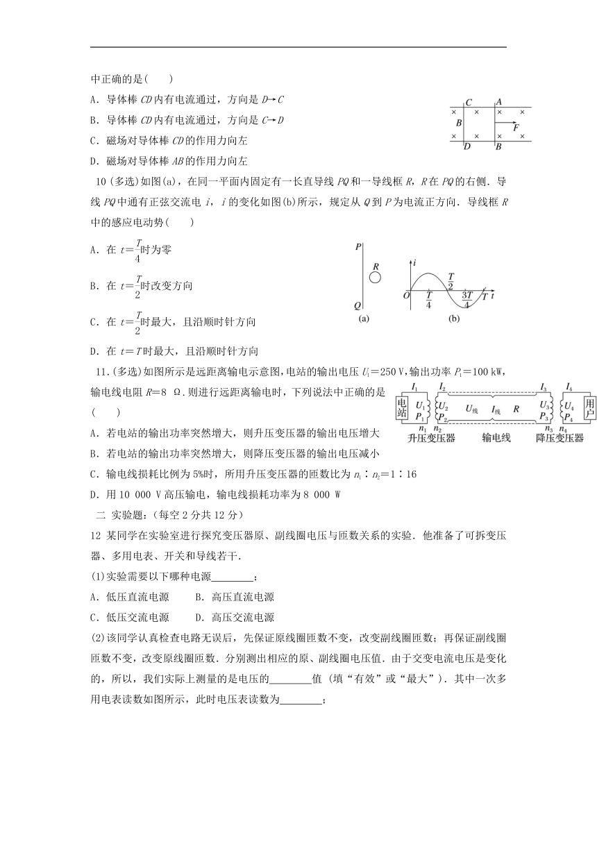山东省滨州市高新高级中学2022-2023学年高二下学期4月月考物理试题（含答案）