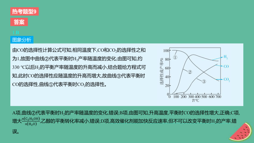 专题七化学反应速率与化学平衡热考题型9化学反应速率与化学平衡图象分析作业课件(共17张PPT)2024版高考化学一轮复习专题基础练