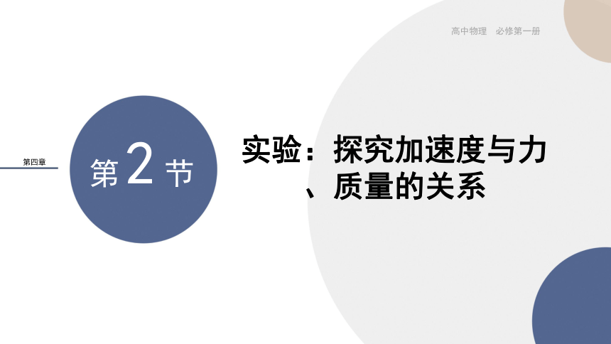 物理人教版（2019）必修第一册4.2 实验：探究加速度与力、质量的关系（共15张ppt）