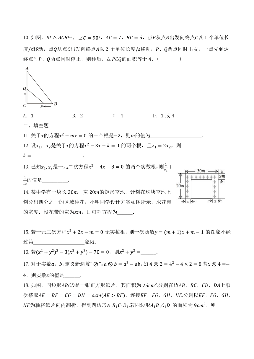 第八章一元二次方程质量检测  2023—2024学年鲁教版（五四制）八年级数学下册（含答案）