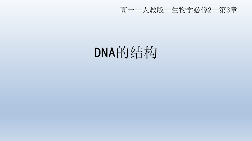 生物人教版（2019）必修2 3.2 DNA的结构（共26张ppt）