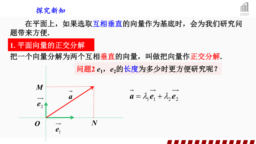 6.3.2平面向量的正交分解及坐标表示-  课件(共12张PPT)