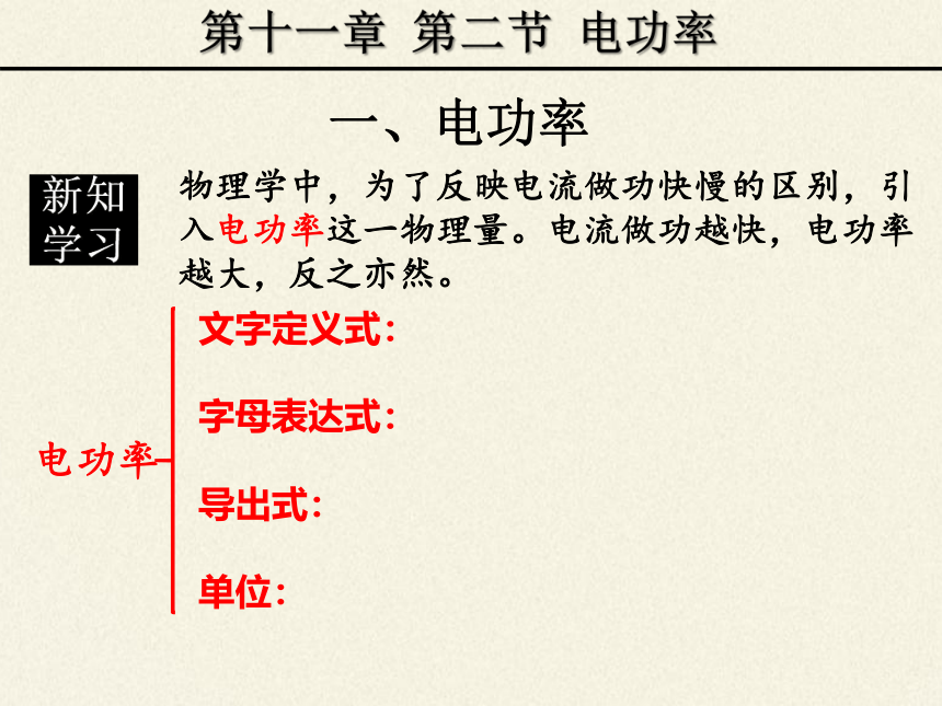 京改版九年级全册 物理 课件 11.2电功率(共11张PPT)