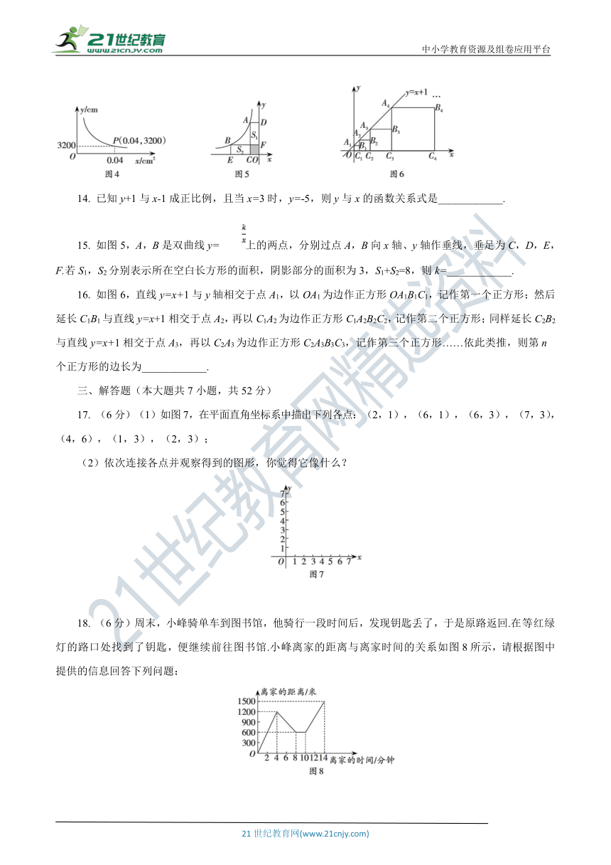 华师大版数学八年级下册第17章 函数及其图象自我评估（含答案）